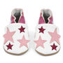 Dotty Fish Pink Twinkle Soft Leather Baby Shoes With Non Slip Sole, thumbnail 4 of 10