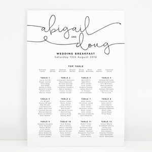 Wedding Table Seating Plans | notonthehighstreet.com Wedding Table Seating Plans | notonthehighstreet.com