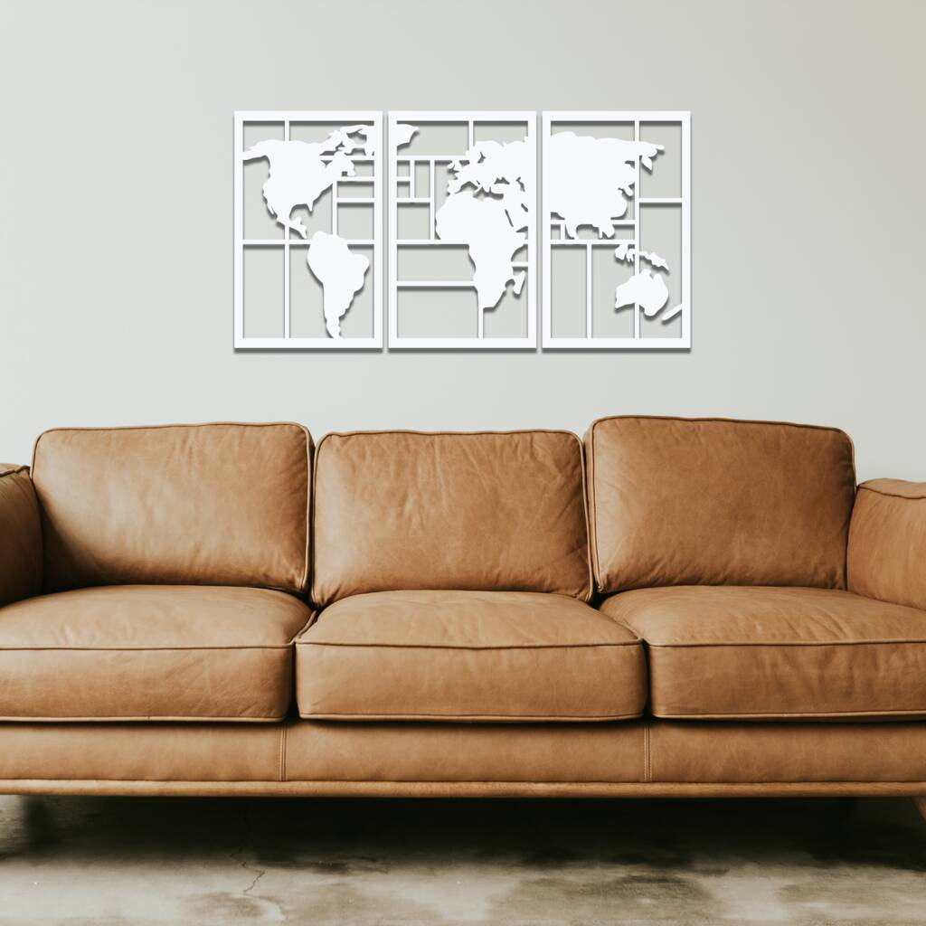 Wooden World Map Living Room Home Office Decor By Duke Craft