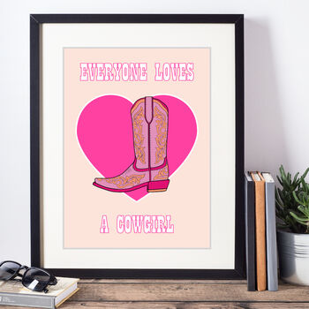 Everyone Loves A Cowgirl Art Print, 2 of 3