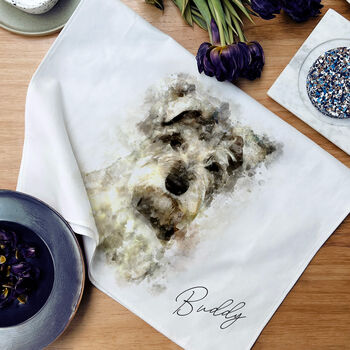 Personalised Your Dog Photo Portrait Tea Towel, 3 of 11