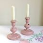 Pair Of Antique Hand Painted Candlesticks ~ 16, thumbnail 1 of 3