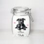 Personalised Grey Staffordshire Terrier Dog Treat Jar, thumbnail 2 of 2
