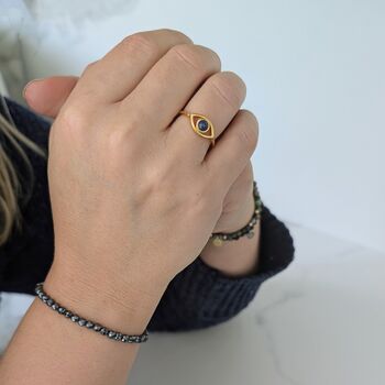 The Evil Eye Lapis Lazuli Ring, Gold Vermeil, 2 of 8