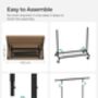Clothes Rack On Wheels Extendable Hanging Rail, thumbnail 9 of 12