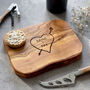 Personalised Carved Heart Cheese Board, thumbnail 2 of 10