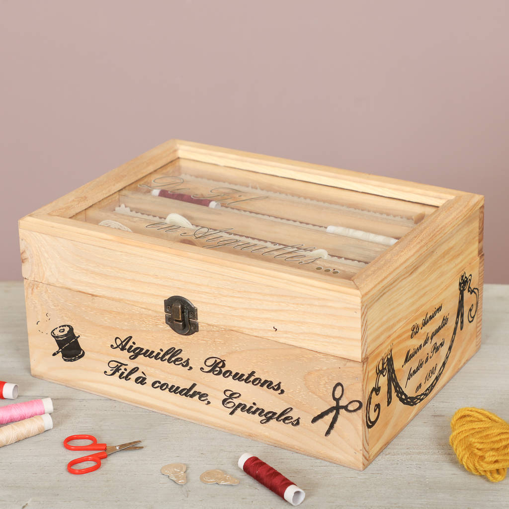 Personalised Vintage Craft Storage Box By Dibor