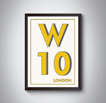 W10 Kensal Green London Postcode Typography Print, 3 of 11