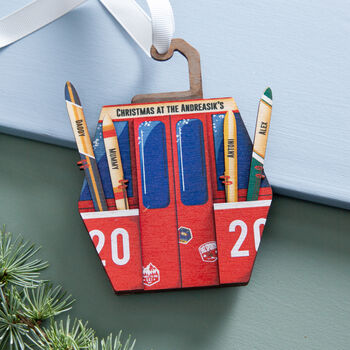 Family Ski Lift Cable Car Christmas Decoration, 2 of 4