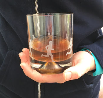 Runner's Etched Glass Tumbler, 3 of 6
