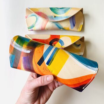 Leather Glasses Case Hand Painted, 5 of 9