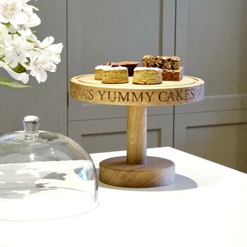 Personalised Oak Cake Stand, 2 of 4