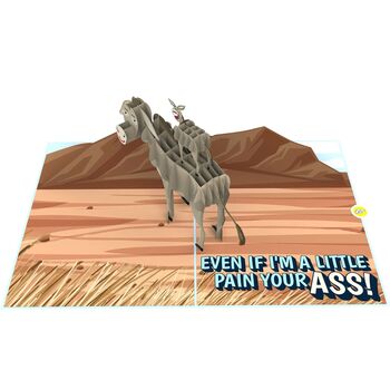 Pain In The Ass! Fun Fathers Day Card W 3D Pop Up Donkeys, 8 of 11