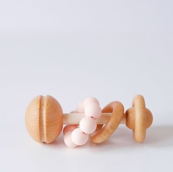Wooden Baby Rattle With Silicone, 3 of 5