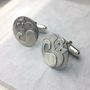 Sprightly Cat Cufflinks In Silver, thumbnail 2 of 5