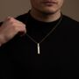 Engraved Four Sided Name Bar Pendant Necklace, thumbnail 3 of 6
