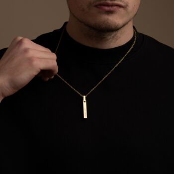 Engraved Four Sided Name Bar Pendant Necklace, 3 of 6