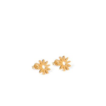 Flower Stud Earrings Gold Vermeil, 2 of 4
