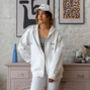 Embroidered Retro Initials Zip Up Hoodie, thumbnail 9 of 9