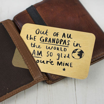 'Grandad I Am So Glad You're Mine' Wallet Card, 5 of 11