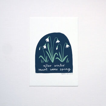 January Birth Month Winter Snowdrops Floral Art Print, 3 of 7