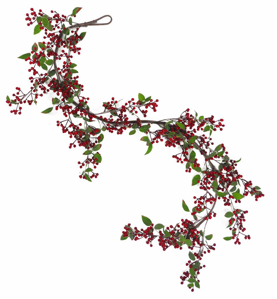 150cm Luxury Christmas Natural Look Red Berry Garland, 1 of 5