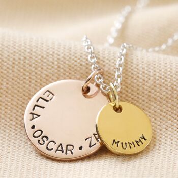 Personalised Double Disc Charm Necklace, 5 of 11