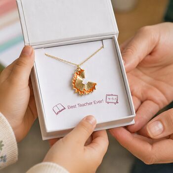 Gold Plated Pencil Shaving Necklace Teacher Gift, 2 of 6