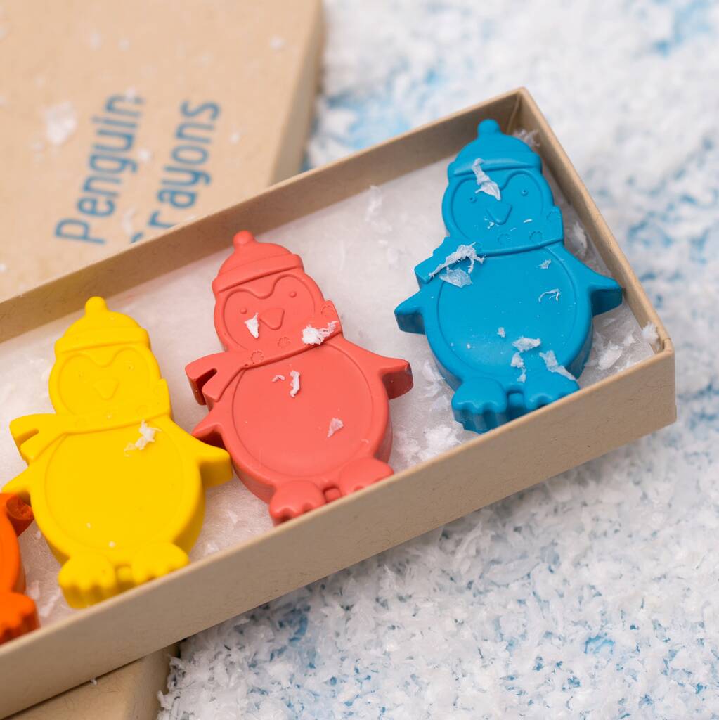 Set Of Six Gift Boxed Penguin Wax Crayons, 1 of 3