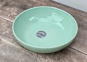 Turquoise Triangle Patterned Pasta/Serving Bowl, 22cm, 2 of 2