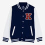 Varsity Baseball Jacket Personalised With College Letter K, thumbnail 1 of 2