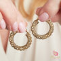 Skinny Gold And Silver Filigree Ethnic Boho Hoop Earrings, thumbnail 2 of 11