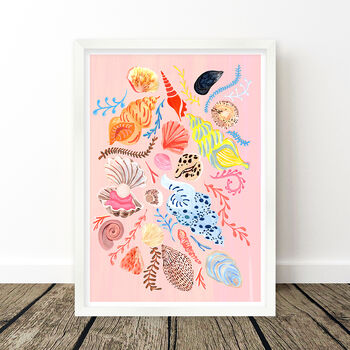 Pink Sea Shell Art Print, 7 of 10
