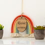 Personalised New Baby Gift Macrame Rainbow Nursery Sign, thumbnail 4 of 5