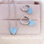 Sky Blue Enamel Heart Necklace In Sterling Silver, thumbnail 5 of 9