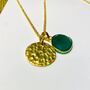 Green Onyx Gold Necklace With Pendant, thumbnail 2 of 3
