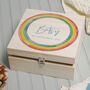 Personalised Rainbow Wreath Wooden Memory Box, thumbnail 2 of 4