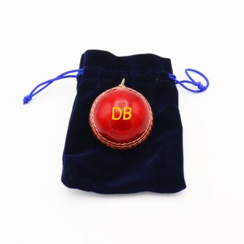 Personalised Vintage Miniature Cricket Ball Keyring, 8 of 8