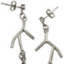Silver And Sapphire Twig Earrings, thumbnail 3 of 3