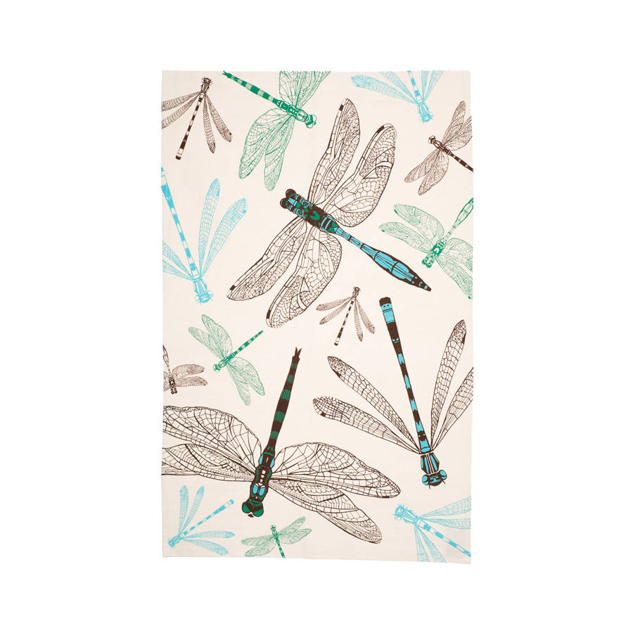 dragonfly tea towel by cherith harrison | notonthehighstreet.com