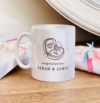Engagement Ring Personalised Engagement Mug, 2 of 3