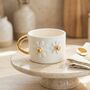 Handmade Daisy Ceramic Mug With Golden Handle, thumbnail 3 of 3