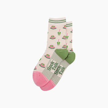Matcha Tea Bamboo Socks In Cream, 4 of 4