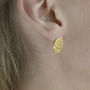24kt Gold Plated Large Stud Earrings, thumbnail 3 of 6