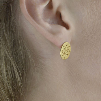 24kt Gold Plated Large Stud Earrings, 3 of 6