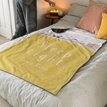 'Sleep Tight' Personalised Blanket For Child Or Baby, 3 of 7