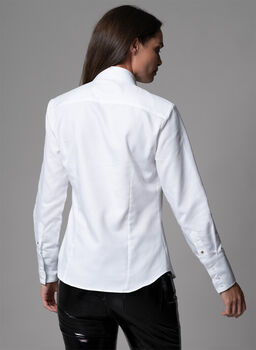Charmaine White Textured Tuxedo Evening Shirt, 2 of 4
