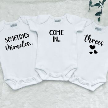 Triplet Baby Gifts | Triplet Pregnancy Announcement Vests, 3 of 3