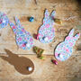 Easter Rabbit Pink Liberty Fabric Garland, thumbnail 2 of 9