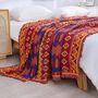 Double Sided Bohemian Throw Blanket Knitted Throw, thumbnail 4 of 6